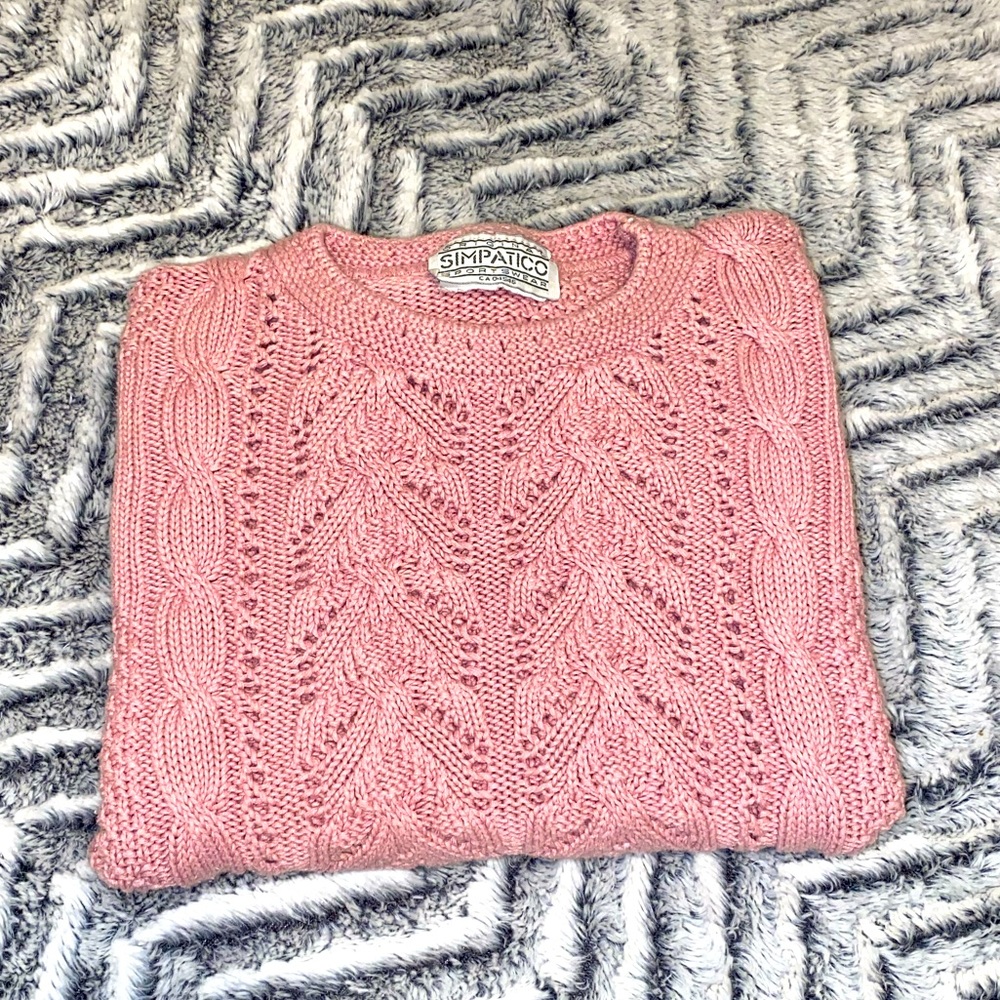 Cable knit blush Crewneck